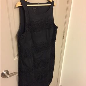 Floral crochet stripe black Talbots dress EUC - 14